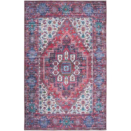 Safavieh 6 x 6 ft. Tucson Collection Square Power Loomed Rug Red & Blue TSN192Q-6SQ
